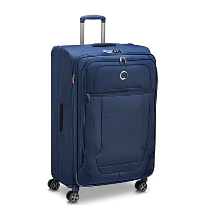 DELSEY PARIS Helium DLX, 29 Inch Checked-Large Softside Luggage, Navy Blue | Expandable Suitcase, Lightweight and Durable DuraTec fabric, Dual Density Double-spinner Wheels, TSA Lock - color: Navy Blue, size: Checked-Large 29 Inch