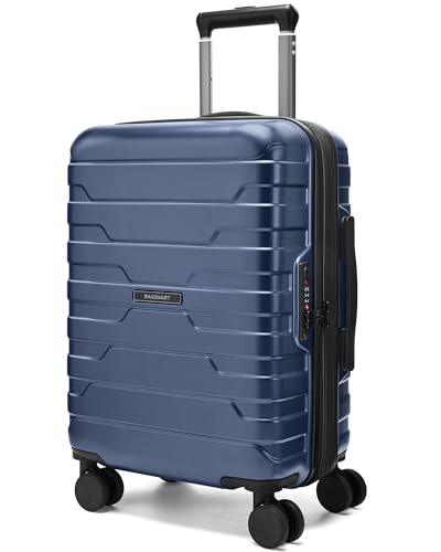 BAGSMART Carry-On Luggage 20" Expandable Spinner 22x14x9,Dark Blue - color: Dark Blue