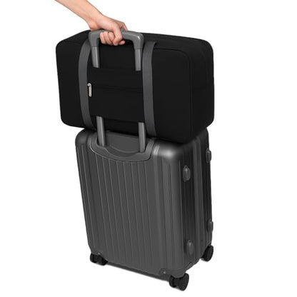 Lightweight Foldable Travel Duffel Bag – Compact Carry-On Luggage for Overnight Trips, Unisex Weekender Bag (Black) - color: Black