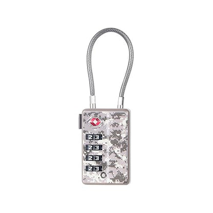 TSA Approved Cable Luggage Locks, Re-settable Combination with Alloy Body, Resettable 4-Digit Combination Padlock,Gym Locks,Toolbox Lock (1, Camouflage) (1, Camouflage)