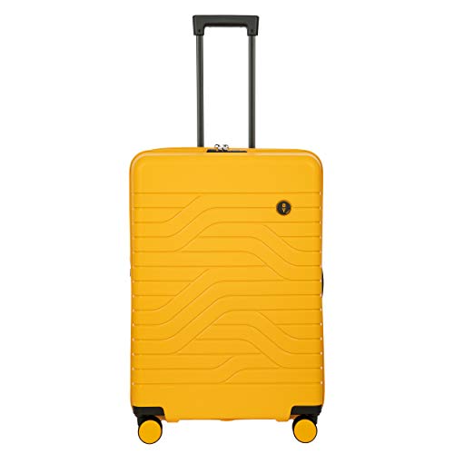Bric's B|Y Ulisse Checked Luggage with Spinner Wheels – Expandable Lightweighted Hard Shell Suitcase, TSA Combination Lock - Removeable Wash Bag Included - 28 Inch, Mango - color: Mango, size: Checked-medium