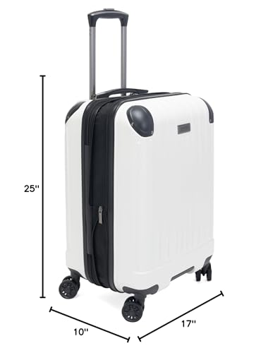 Kenneth Cole Reaction Flying Axis 20" Hardside Expandable 8-Wheel Spinner Carry-On Suitcase, Coconut White - color: Coconut White, size: 20-Inch Carry On