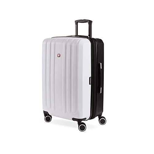 SwissGear 8028 Hardside Expandable Spinner Luggage, Black/White, Checked-Large 28-Inch - color: Black/White, size: Checked-Large 28-Inch
