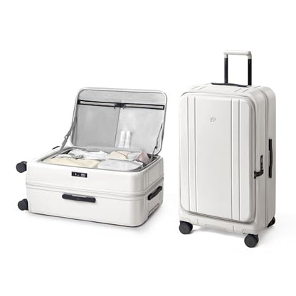 NINETYGO Medium Checked Luggage 24 Inch, Top Opening Luggage Checking In Luggage, Expandable, PC Hard Shell, Larger Capacity Checked, TSA Lock, 360° Spinner Wheels (White,HBP) - color: 08-White, size: Checked 24-Inch