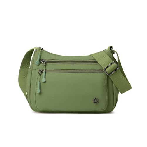 Crossbody Bags for Women Waterproof Nylon Shoulder Bag Roomy Multiple Pockets Messenger Purses Handbags - color: Dark Green