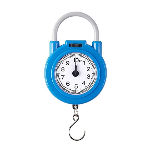10kg Portable Mechanical Scale Hanging/Fish/Luggages/Kitchen Scale Hanging Hook Multi-Purpose for Household Travel Food - color: Blue