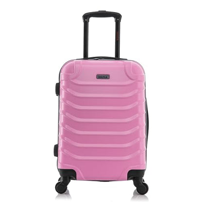 InUSA ENDURANCE Luggage with Spinner Wheels | Durable Lightweight Hardshell Suitcase, Spacious Travel Bag with Handle and Trolley | 20-Inch Carry On Small Luggage | Pink - color: Pink, size: 20 Inch