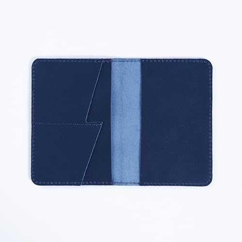 INCARNE Leather Passport Cover - Passport Wallet - Passport Sleeve with Card Slots & Note Compartment, Classic Blue - color: Classic Blue, style: Maple Canada