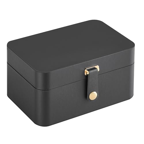SONGMICS Travel Jewelry Organizer, 2-Layer Portable Jewelry Box Case - color: Slate Gray