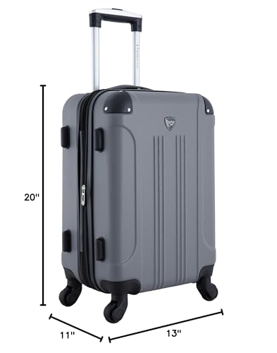 Travelers Club Chicago Hardside Expandable Spinner Luggage, Charcoal, 20"(22in with wheels) Carry-On - color: Charcoal, size: 1-Piece (22" Carry-On)