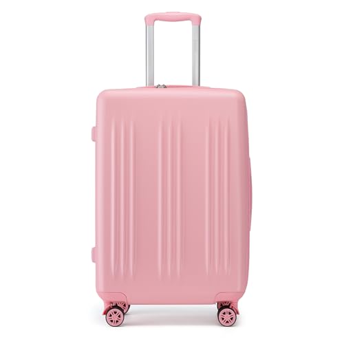 Kono 24 Inch Expandable Checked Luggage with Spinner Wheels TSA Lock Pink - color: Pink, size: 24"