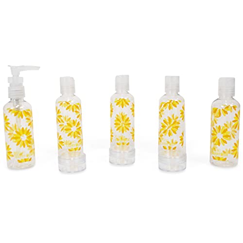 9 Piece TSA Approved Travel Bottle Set - BPA Free (Daisies) - color: Daisies