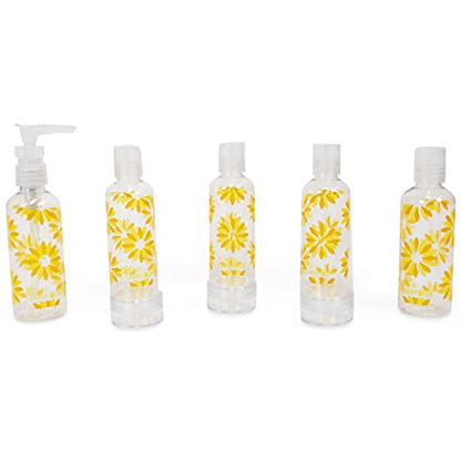 9 Piece TSA Approved Travel Bottle Set - BPA Free (Daisies) - color: Daisies