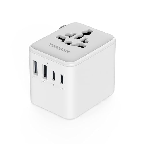 TESSAN Universal Travel Adapter, International Power Adapter - color: Grey-20W