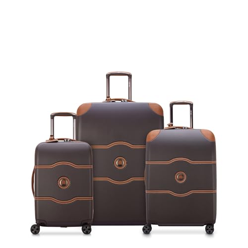 DELSEY PARIS Chatelet Air 2.0 Hardside Luggage with Spinner Wheels, Chocolate Brown, 3 Piece Set, (19/24/28) - color: Chocolate Brown, size: 3 Piece Set (19/24/28)