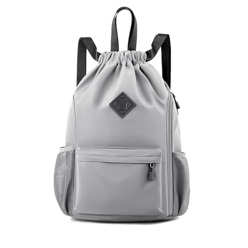 Valleycomfy Waterproof Drawstring Gym Backpack Bag for Men & Women Grey - color: A-grey