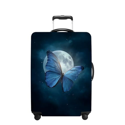 Blue Butterfly Luggage Cover Washable Suitcase Protector Anti-scratch Suitcase cover Fits 24-26 Inch Luggage M - color: Blue butterfly, size: M(24-26inch suitcase)