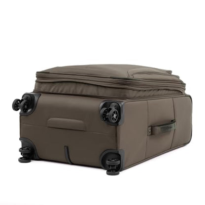 Travelpro Tourlite Softside 25" Expandable Luggage with 4 Spinner Wheels, Lightweight Suitcase, Checked Medium, Espresso Brown - color: Espresso, size: Checked-Medium 25-Inch