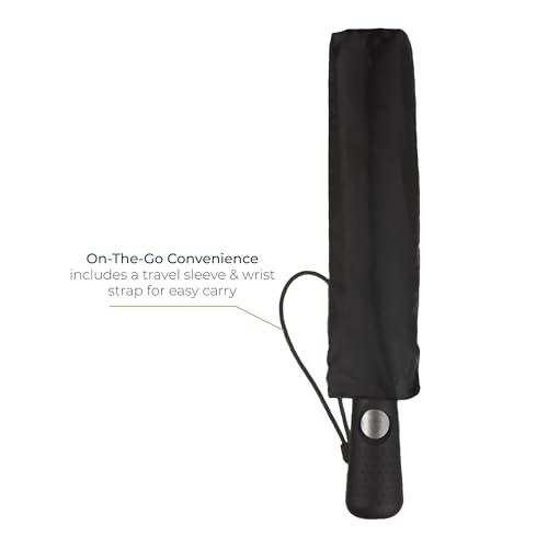 Totes Folding Golf Umbrella Water Repellant, Auto Open/Close, UV Sun Protection, 54-Inch, Navy/White - color: Navy/white