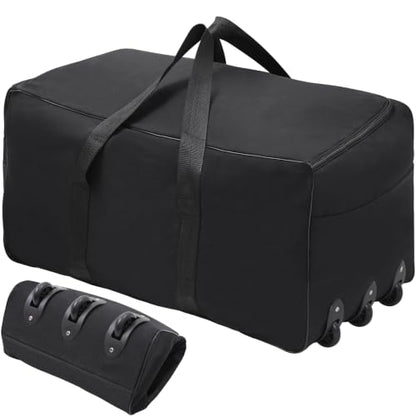 REDCAMP 85L/120L/140L Foldable Duffle Bag with Wheels, Large Travel Duffel Bag - color: 120L Black