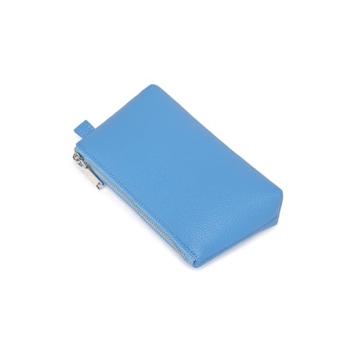Small Makeup Bag for Purse, Leather Cosmetic (Gentian Blue) - color: Gentian Blue