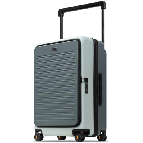 LEVEL8 Top Opening Luggage, 24 Inch Wide Handle Expandable Suitcase Celadon - color: Celadon, size: 24Inch
