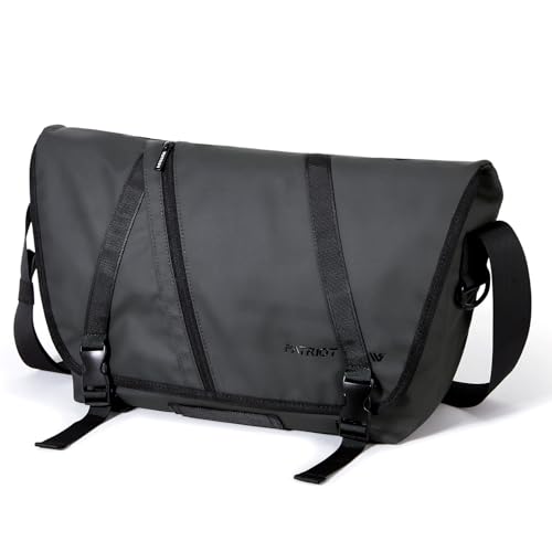 Large Messenger Bag Crossbody Laptop, Black - color: Dark Black