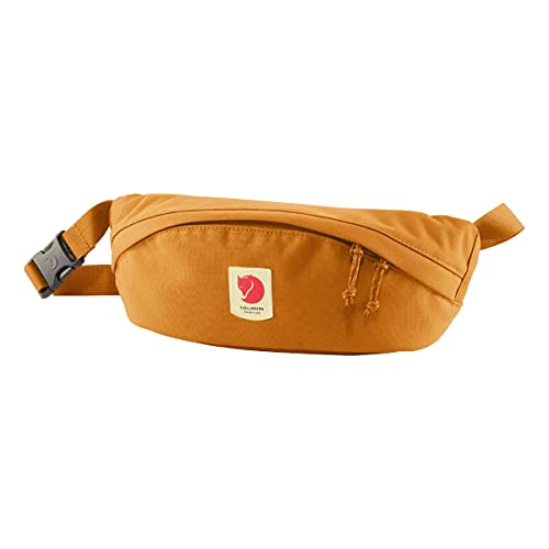 Fjällräven Ulvo Hip Pack Medium - Waterproof Bergshell Fabric, Durable Storage, Adjustable Belt- Hiking, Travel - color: Red Gold