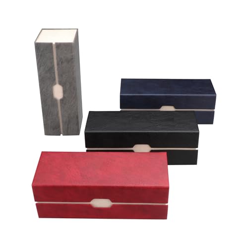 LifeArt Eyeglass Case Hard Shell, Portable Sunglass Case, Fashionable PU Leather Eyeglass Case, Lightweight - color: 2lian_red