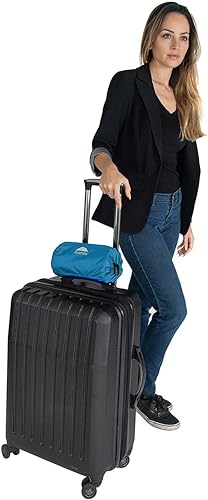 BlueHills Premium Ultra Compact Travel Blanket Pillow Airplane Peacock Teal - color: C004-teal