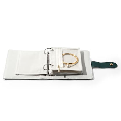 Oirlv Travel Jewelry Organizer Book Blue-Green - color: Blue-Green