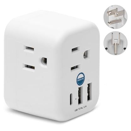 Cruise On Cruise Approved Power Strip, Foldable [2 USB-A, 1 USB-C, 3 AC] - color: [2 USB-A, 1 USB-C, & 3 AC] Foldable