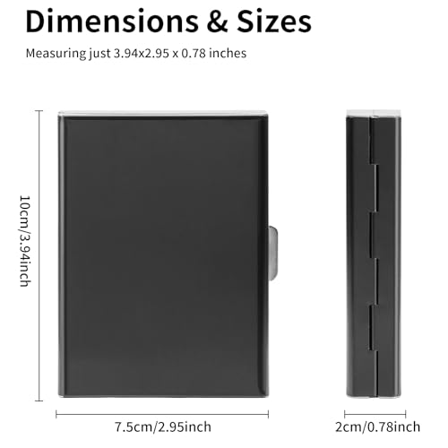 Credit Card Holder Wallet Stainless Steel Card Case RFID Blocking Business Card Holder Protector for Women Men - color: H-Black