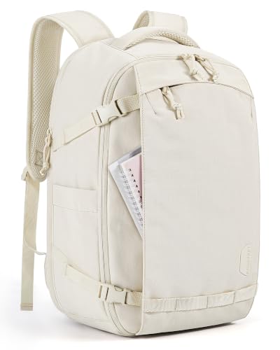 BAGSMART Travel Backpack for Women, 15.6 Inch Carry On Bag, Beige - color: Beige, size: 15.6 Inch