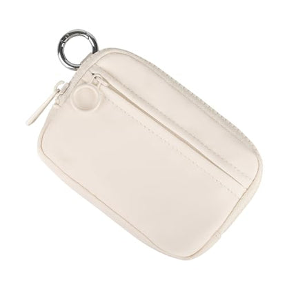 The Iris Wallet Zipper Mini Coin Purse Keychain ID Holder Wallet - color: Beige