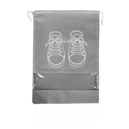 2 Pack Shoe Storage Bags Breathable Drawstring Shoe Bags Organizers Essentials For Travel Home Closet Gym - color: Grey