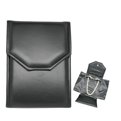 Novel Box Necklace Display Pearl Folder, 7x5 Inch Jewelry Case, Black/Black - color: Black/Black Stitched, size: Small