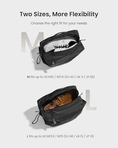 tomtoc Shoe Bag for Travel Packing, Fits Up to US Men’s 13.5/Women’s 15 - size: Shoe Bag-L