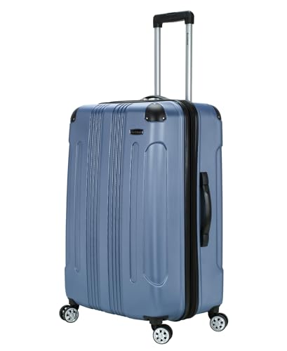 Rockland London Hardside Expandable Spinner Wheel Luggage, Checked Large 28", Blue - color: Blue, size: Checked 28"