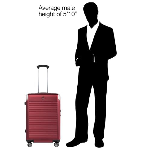 Travelpro Platinum Elite Hardside Expandable Checked Luggage, 8 Wheel Spinner, TSA Lock, Hard Shell Polycarbonate Suitcase, Daring Red, Checked Medium 25-Inch - color: Daring Red, size: Checked- Medium 25-Inch