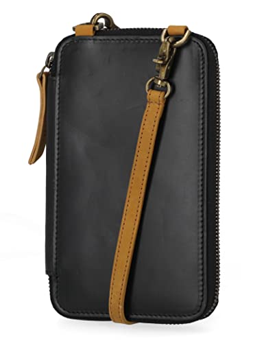 Timberland Women's RFID Leather Phone Crossbody Wallet Bag - color: Black (Altroz)