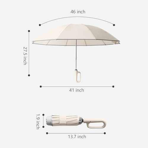 Ring Buckle Fully Automatic Umbrella, Reflective Safety Strip, Sturdy Windproof, Reverse Automatic, Travel Portable, Compact Folding (Blue) - color: Blue