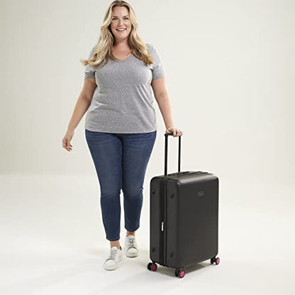 Vera Bradley Women's Hardside Rolling Suitcase Luggage, Black, 22" Carry On, 26" Check In, & 29" Check In - color: Black