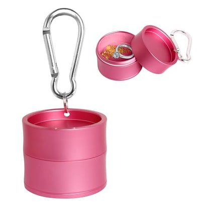 Mini Travel Ring Holder Keychain, Portable Jewelry Holder Keychain - color: 1-Tier Light Pink