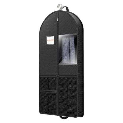 Suit Garment Clothes Travel Bag: 54 inch Lightweight Foldable Black Short Fabric Breathable - Hanging Storage Cover Pockets Zipper for Men - Wardrobe Carry Coat Jacket Uniform Tuxedo Shirt - size: 54"1Pack