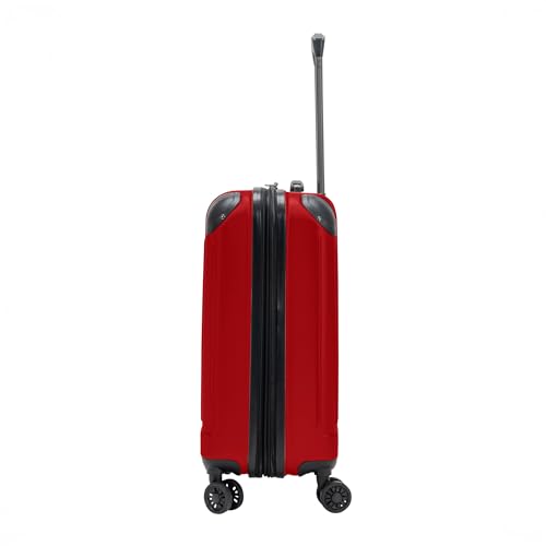 Flying Axis Collection Lightweight Hardside Expandable 8-Wheel Spinner Luggage, Cherry Red, 20-Inch Checked - color: Cherry Red, size: 20-Inch Carry On
