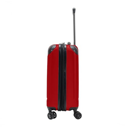 Flying Axis Collection Lightweight Hardside Expandable 8-Wheel Spinner Luggage, Cherry Red, 20-Inch Checked - color: Cherry Red, size: 20-Inch Carry On