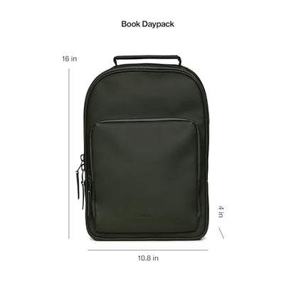 RAINS Book Daypack Waterproof Laptop Backpack for Men and Women - color: Green