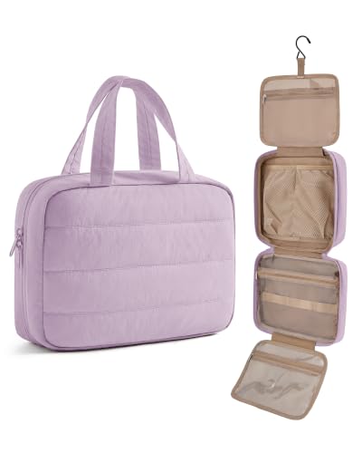 LIGHT FLIGHT Travel Toiletry Bag - Hanging Makeup Organizer for Women & Men - color: Lavender Purple
