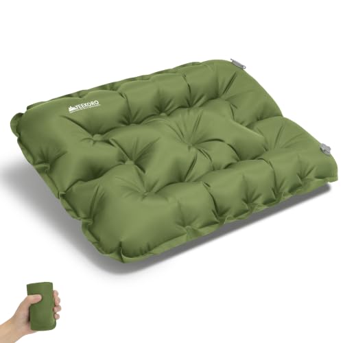 Inflatable Seat Cushion, Lightweight Waterproof Stadium Seat Pads - color: Green